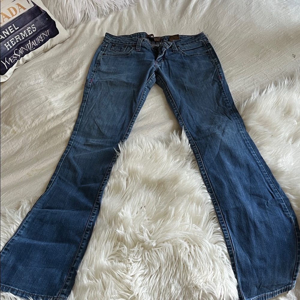 Frankie B. Dark Blue Flare Jeans